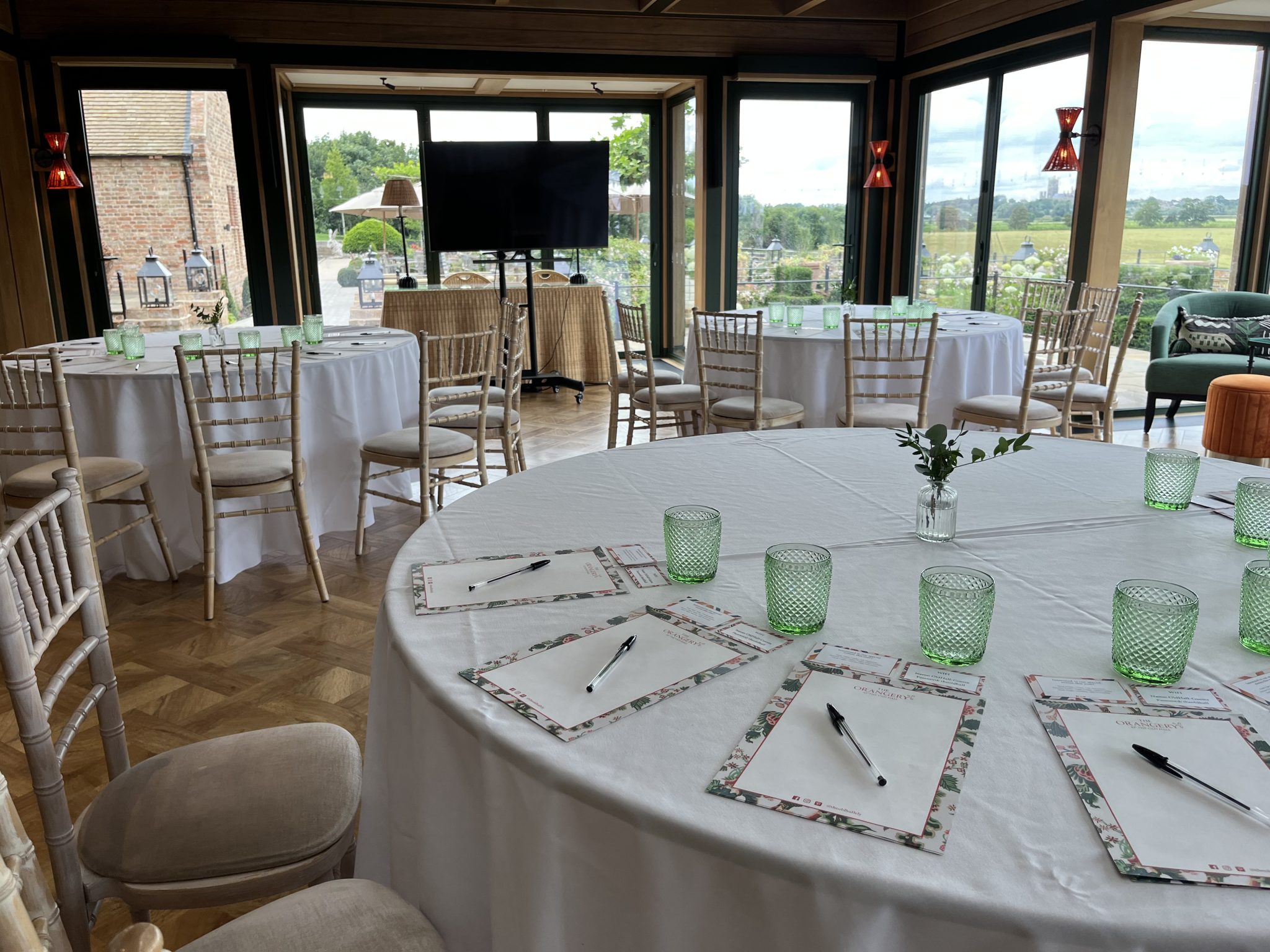 The Orangery, busy event space, natural lighting
